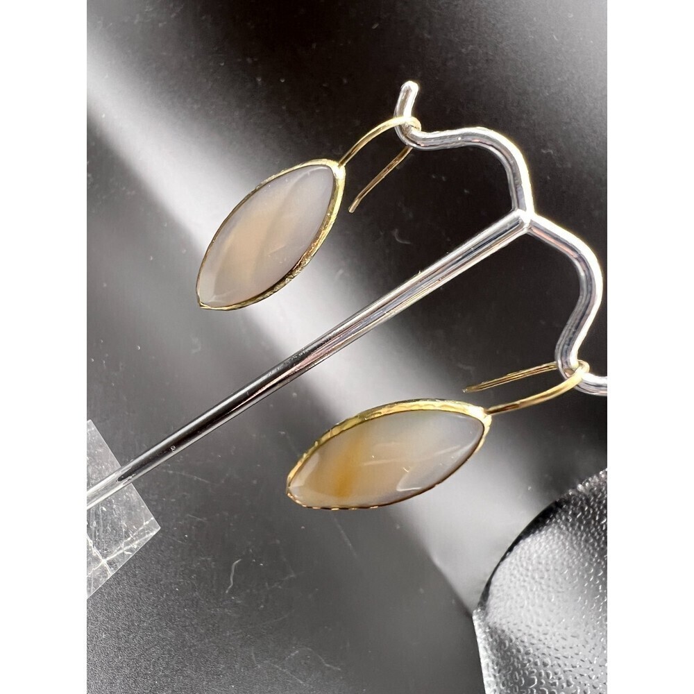 LOFT Milky Taupe Oval Earrings - Picture 2 of 3